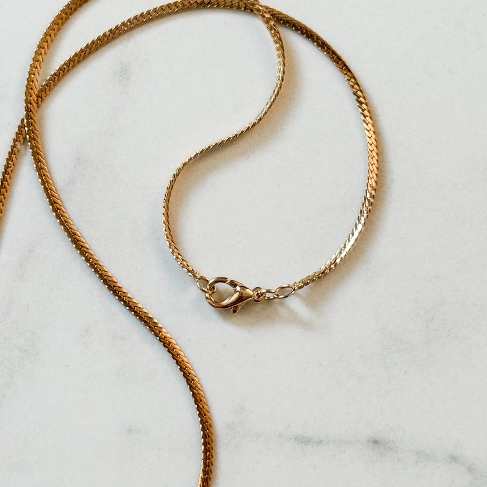 Diamond accented Gold-tone Chevron Necklace with Elegant Design - Picture 8 of 14